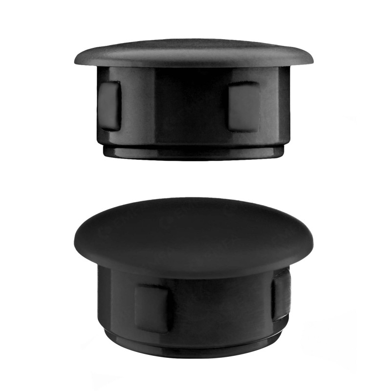 Tappi di plastica per fori da 17 mm Nero 10 pezzi