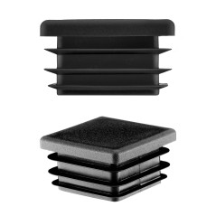 Lamellenstopfen für Vierkantrohr 10x10 mm Schwarz