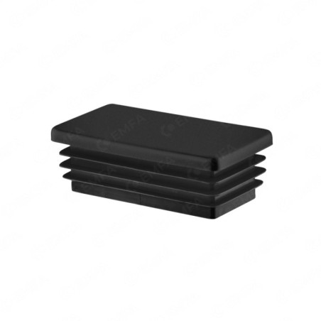 Tappi con lamelle rettangolari 50x120 mm Nero Tappo di copertura in plastica nero per fori da 20 mm, per mobili e strutture metalliche
