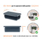 Inserto rettangolare colore Antracite per tubo 20x100 mm con dimensioni tecniche e guida per la corretta misurazione dei tappi di chiusura.