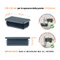 Tappi con lamelle rettangolari 30x100 mm Antracite 10 pezzi Inserto rettangolare colore Antracite per tubo 30x100 mm con dimensioni tecniche e guida per la corretta misurazione dei tappi di chiusura.