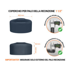 Tappo per palo rotondo 1 1/2" di colore Antracite, realizzato in polietilene di alta qualità - resistente alle intemperie. Scopri tutta la nostra selezione!