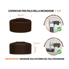 Tappo per palo rotondo 1 1/2" di colore Marrone, realizzato in polietilene di alta qualità - resistente alle intemperie. Scopri tutta la nostra selezione!