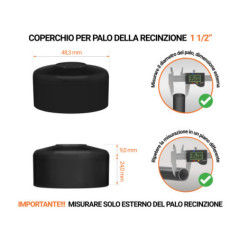 Tappo per palo rotondo 1 1/2" di colore Nero, realizzato in polietilene di alta qualità - resistente alle intemperie. Scopri tutta la nostra selezione!