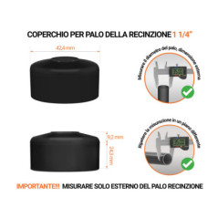 Tappo per palo rotondo 1 1/4" di colore Nero, realizzato in polietilene di alta qualità - resistente alle intemperie. Scopri tutta la nostra selezione!