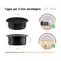 Tappo di plastica Nero per fori da 15x12 mm, Tappi di chiusura, tappo per foro, copricapo per fori del diametro di 15x12 mm, coperture per viti, Tappi di plastica Nero per fori da 15x12 mm, Tabella delle dimensioni tecniche e guida alla misurazione corretta