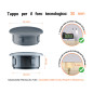Tappo di plastica Antracite per fori da 36x30 mm, Tappi di chiusura, tappo per foro, copricapo per fori del diametro di 36x30 mm, coperture per viti, Tappi di plastica Antracite per fori da 36x30 mm, Tabella delle dimensioni tecniche e guida alla misurazione corretta