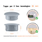 Tappi di plastica per fori da 30 mm Grigio 50 pezzi Tappo di plastica Grigio per fori da 36x30 mm, Tappi di chiusura, tappo per foro, copricapo per fori del diametro di 36x30 mm, coperture per viti, Tappi di plastica Grigio per fori da 36x30 mm, Tabella delle dimensioni tecniche e guida alla misurazione corretta