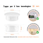 Tappo di plastica Bianco per fori da 36x30 mm, Tappi di chiusura, tappo per foro, copricapo per fori del diametro di 36x30 mm, coperture per viti, Tappi di plastica Bianco per fori da 36x30 mm, Tabella delle dimensioni tecniche e guida alla misurazione corretta