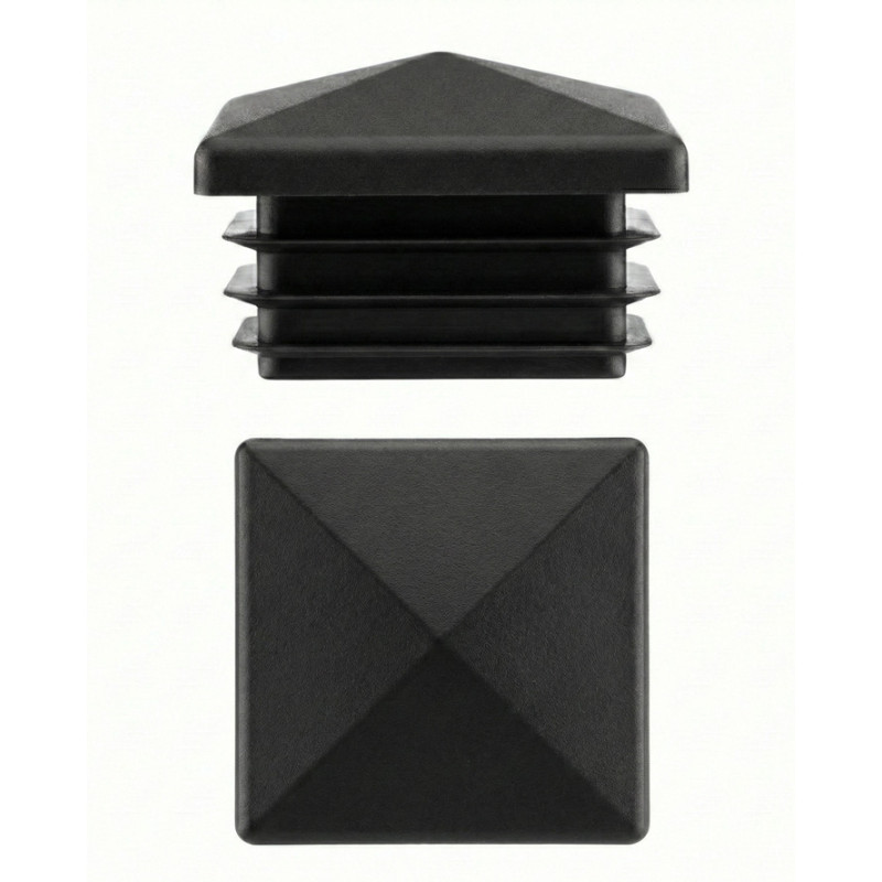 Tappo piramidale per tubi quadri in PE 15x15 Nero