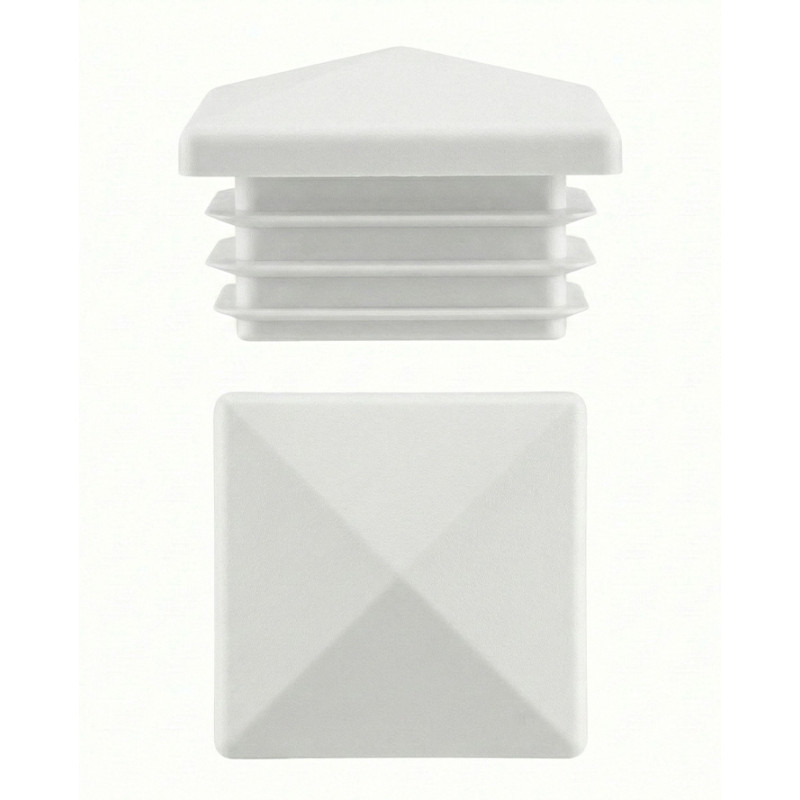 Tappo piramidale per tubi quadri in PE 15x15 Bianco Tappo piramidale per tubi quadri in PE 15x15 Bianco