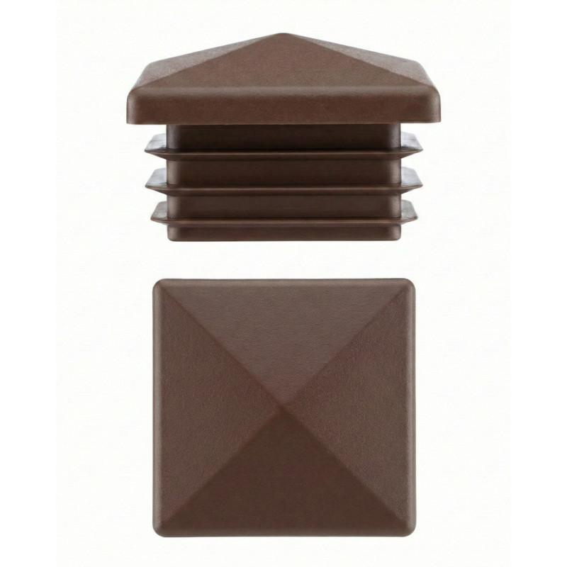 Tappo piramidale per tubi quadri in PE 60x60 Marrone Tappo piramidale per tubi quadri in PE 60x60 Marrone
