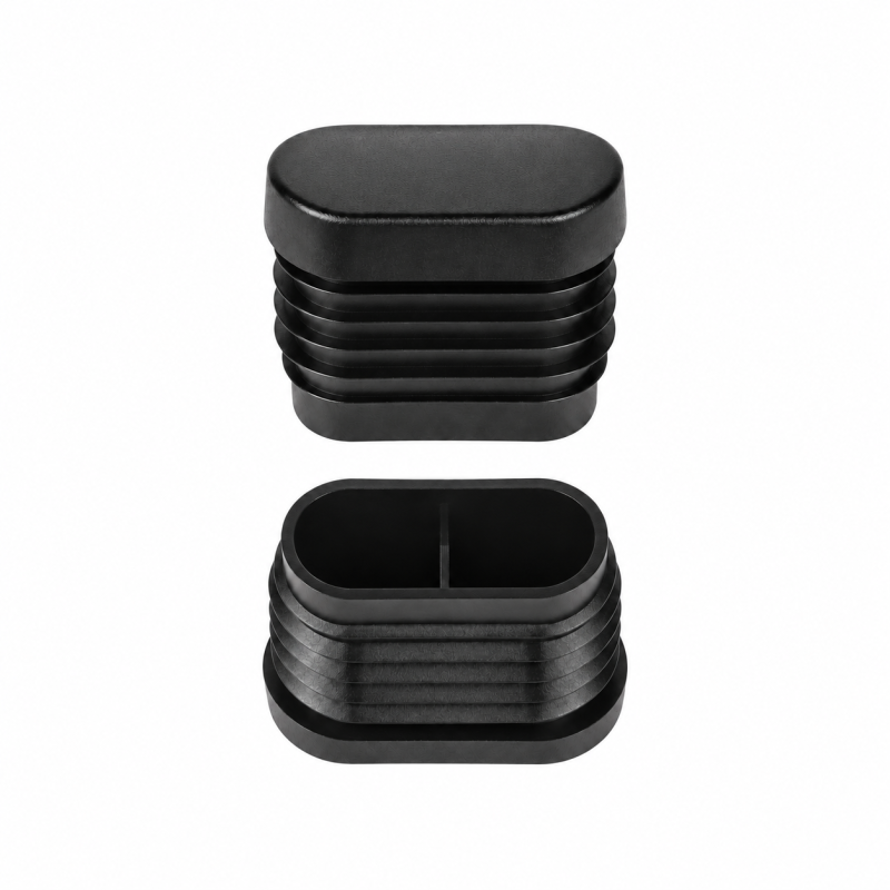 Tappo lamellare ovale inclinato 20x40 mm Nero