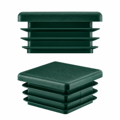 Tappi di chiusura quadrati per sezione scatolare in acciaio 60x60 mm. Tappi quadrati colore Verde per tubi, tappi in plastic