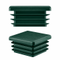 Tappo quadrato con lamelle 50x50 mm Verde Tappi di chiusura quadrati per sezione scatolare in acciaio 50x50 mm. Tappi quadrati colore Verde per tubi, tappi in plastic