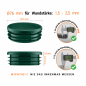 Tappo in plastica Verde per tubo rotondo da 76 mm. Tappi di chiusura in plastica per tubi, inserti per tubi rotondi, tappi di ch