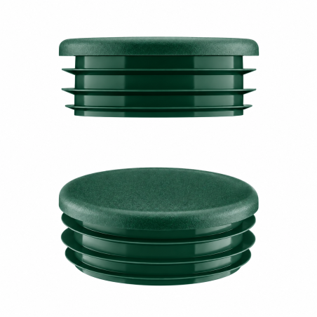 Tappi con lamelle rotondi 20 mm Verde Tappo in plastica Verde per tubo rotondo da 20 mm. Tappi di chiusura in plastica per tubi, inserti per tubi rotondi, tappi di ch