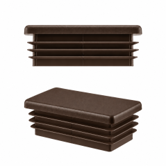 Tappi di chiusura rettangolari per sezione scatolare in acciaio 20x30 mm. Tappi rettangolari colore Marrone per tubi, tappi in