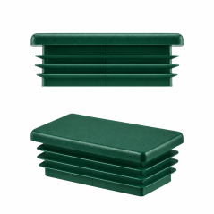 Tappi di chiusura rettangolari per sezione scatolare in acciaio 20x40 mm. Tappi rettangolari colore Verde per tubi, tappi in
