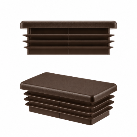 Tappi con lamelle rettangolari 20x80 mm Marrone Tappi di chiusura rettangolari per sezione scatolare in acciaio 20x80 mm. Tappi rettangolari colore Marrone per tubi, tappi in