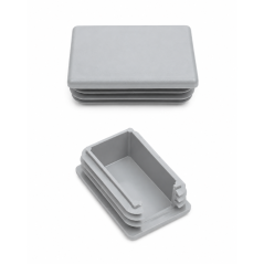 Tappo lamellare rettangolare con intaglio e piega per pali da recinzione 60x40 mm tappo rettangolare per pali EMFA GmbH