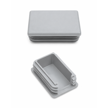 Tappo lamellare rettangolare con intaglio e piega per pali da recinzione 60x40 mm tappo rettangolare per pali EMFA GmbH