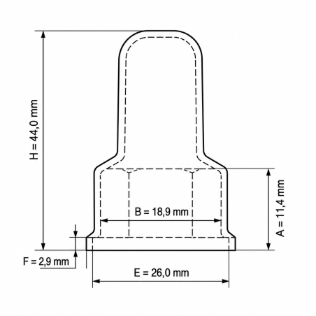Copridado e coprivite allungato con sede per rondella in PE M12 H44 coprivite in polietilene M12 EMFA GmbH