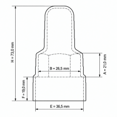 Copridado e coprivite allungato con sede per rondella in PE M18 H73 Grigio