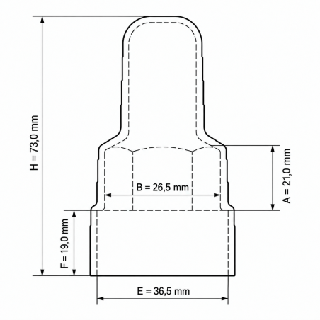 Copridado e coprivite allungato con sede per rondella in PE M18 H73 coprivite in polietilene M18 EMFA GmbH