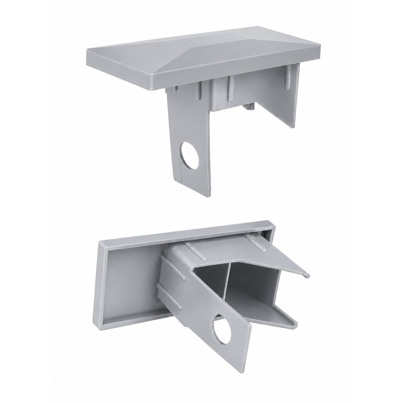 Tappo interno rettangolare per palo di recinzione con foro 40x60 mm Grigio