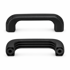 Maniglia ad arco con fori passanti e cappucci a filo 120 mm - d 8,5 mm - maniglia nera - cappucci Nero EMFA GmbH