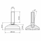 Piedino regolabile snodato rinforzato Ø60 M12x80 piede EMFA GmbH
