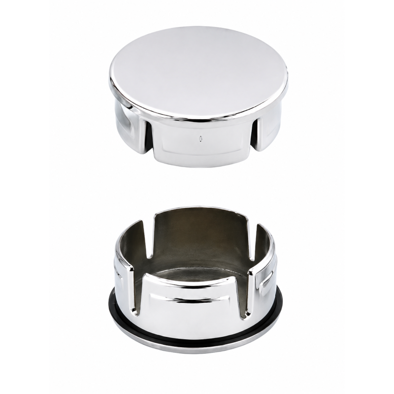 Tappo tondo metallizzato effetto cromo 32 mm Effetto cromo