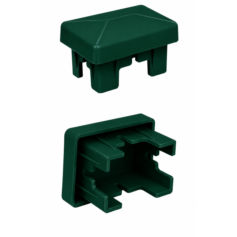 Tappo interno rettangolare per palo di recinzione 40x60 mm Verde
