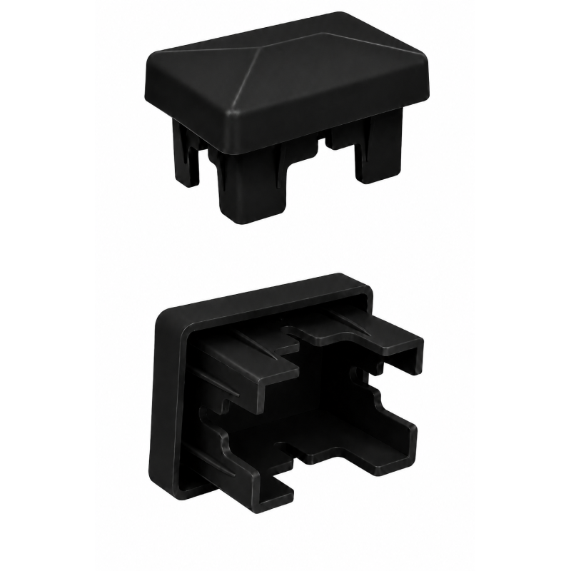 Tappo interno rettangolare per palo di recinzione 40x60 mm Nero
