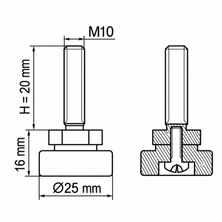 Piedino regolabile snodato avvitato M10x20 livellatore EMFA GmbH