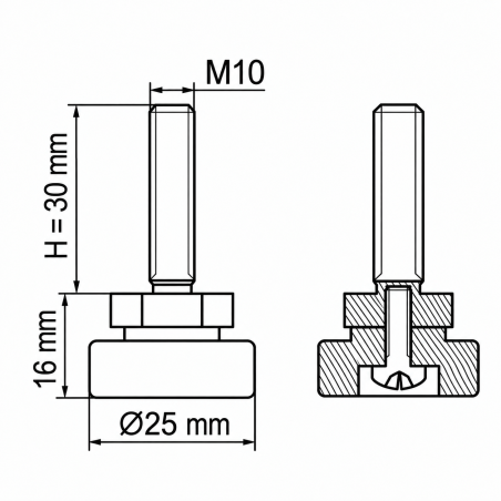 Piedino regolabile snodato avvitato M10x30 livellatore EMFA GmbH