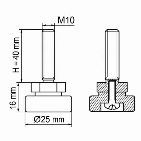 Piedino regolabile snodato avvitato M10x40 livellatore EMFA GmbH
