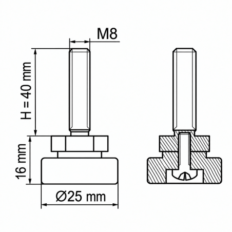 Piedino regolabile snodato avvitato M8x40 livellatore EMFA GmbH