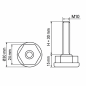 Piedino regolabile Ø30 esagonale M10x30 livellatore EMFA GmbH
