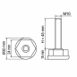Piedino regolabile Ø30 esagonale M10x45 livellatore EMFA GmbH