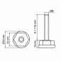 Piedino regolabile Ø30 esagonale M8x115 livellatore EMFA GmbH