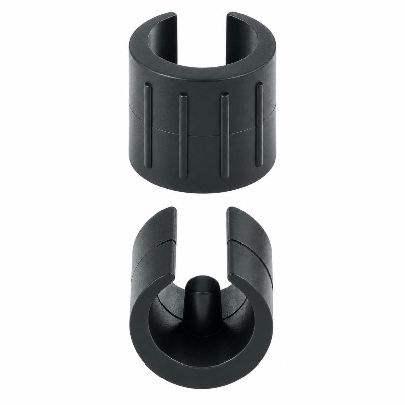 Boccola riduttrice fessurata per tubo tondo 18-20 mm Nero Boccola riduttrice fessurata per tubo tondo 18-20 mm Nero