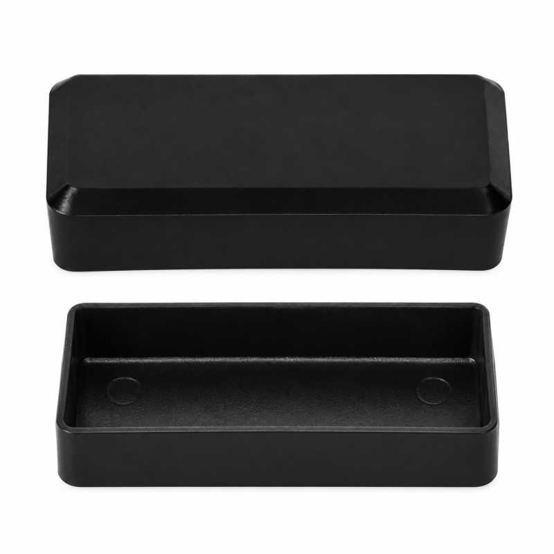 Tappo esterno rettangolare piatto 30,3x5,3 mm Nero