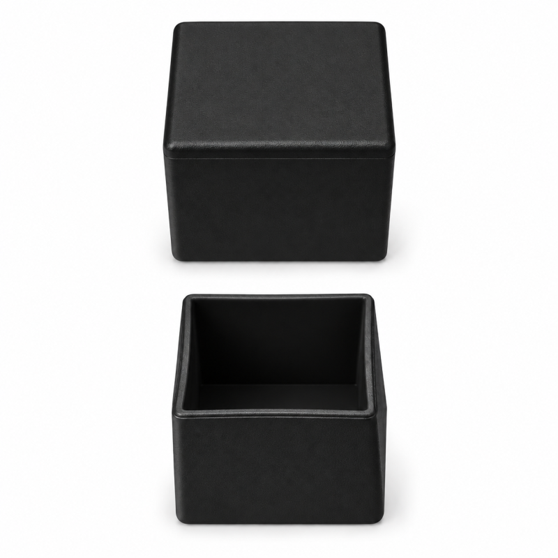 Tappo esterno quadrato piatto 45,8x45,8 mm Nero Tappo esterno quadrato piatto 45,8x45,8 mm Nero