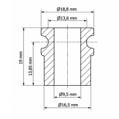 Boccola per molla di sollevamento 18,8x19x9,5 mm Nero