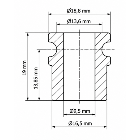 Boccola per molla di sollevamento 18,8x19x9,5 mm Nero Boccola per molla di sollevamento 18,8x19x9,5 mm bussola EMFA GmbH
