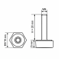 Piedino regolabile esagonale SW19 M6x20 - SW19 piede EMFA GmbH