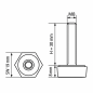 Piedino regolabile esagonale SW19 M8x30 - SW19 piede EMFA GmbH