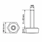 Piedino regolabile esagonale SW24 M8x40 - SW24 Nero Piedino regolabile esagonale SW24 M8x40 - SW24 piede EMFA GmbH